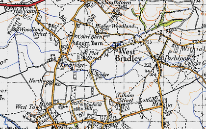Old map of West Bradley in 1946