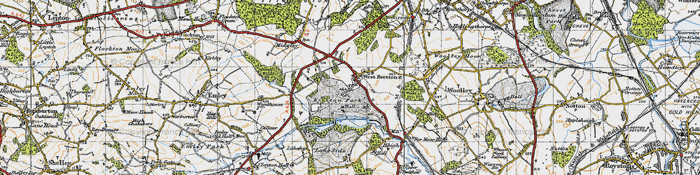 Old map of West Bretton in 1947