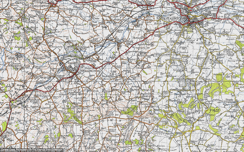 Old Map of Historic Map covering Budgett's Cross in 1946