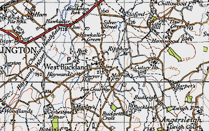 Old map of West Buckland in 1946