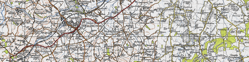 Old map of West Buckland in 1946