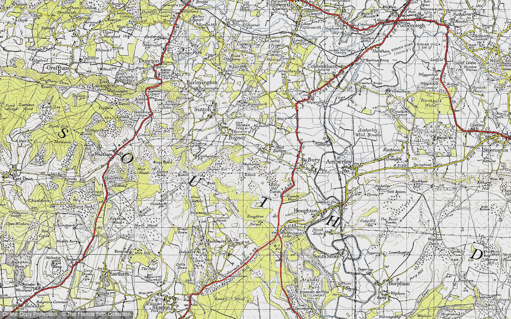 Old Map of Historic Map covering Westburton Hill in 1940