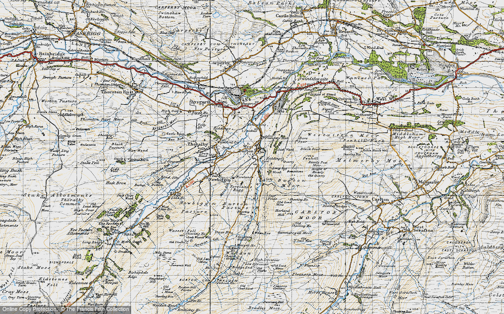 Old Map of Historic Map covering Burton Pasture in 1947