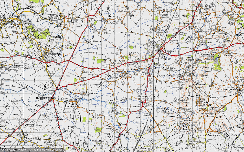 Old Map of West Camel, 1945 in 1945