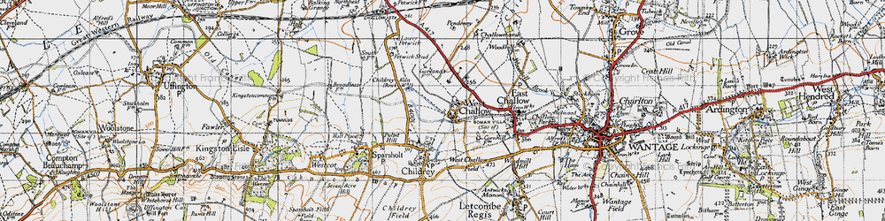 Old map of West Challow in 1947