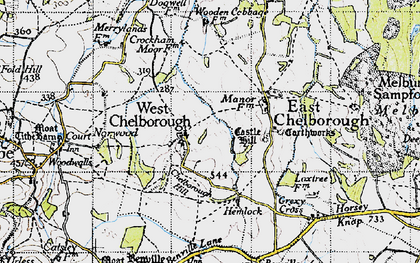 Old map of West Chelborough in 1945