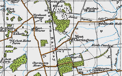 Old map of West Chevington in 1947