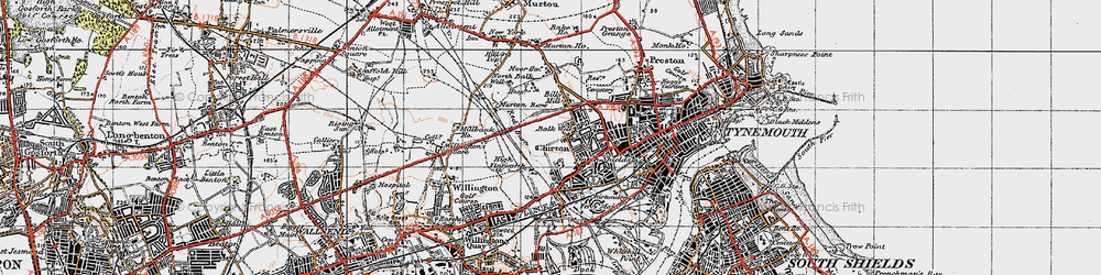 Old map of West Chirton in 1947