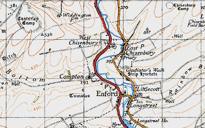 Old map of West Chisenbury in 1940