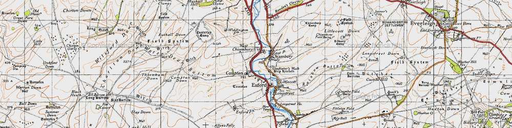Old map of West Chisenbury in 1940