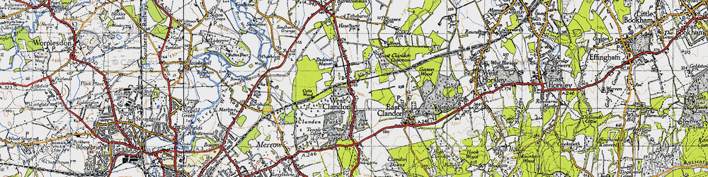 Old map of West Clandon in 1940