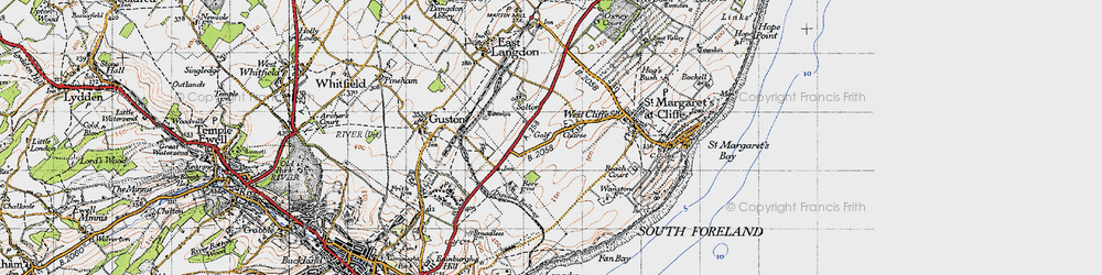 Old map of West Cliffe in 1947