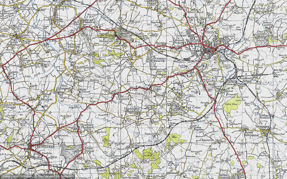 Old Map of West Coker, 1945 in 1945