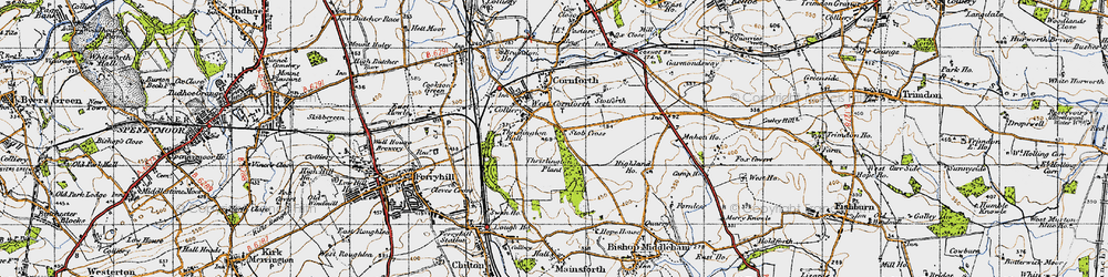 Old map of West Cornforth in 1947