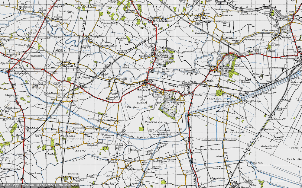 Old Map of West Cowick, 1947 in 1947