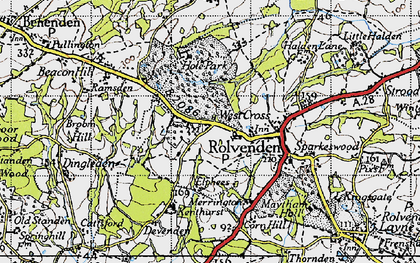 Old map of West Cross in 1940