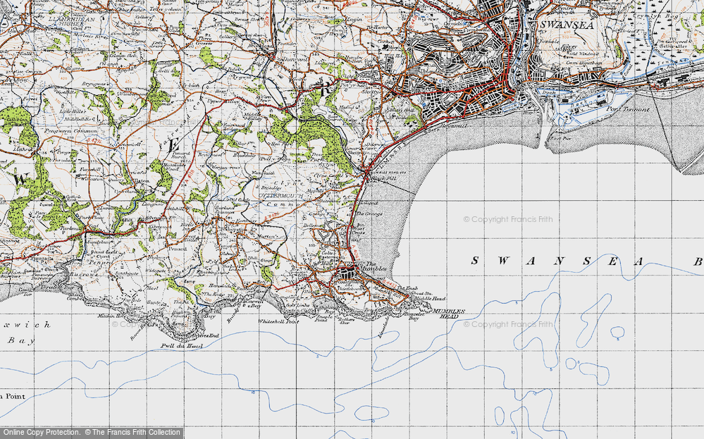 Old Map of West Cross, 1947 in 1947