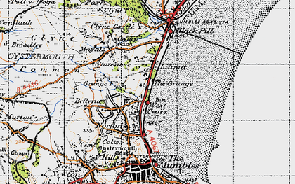 Old map of West Cross in 1947