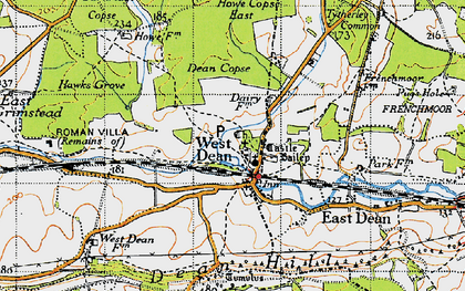 Old map of West Dean in 1940