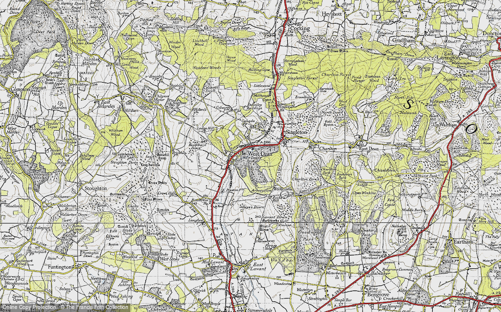 Old Map of West Dean, 1945 in 1945
