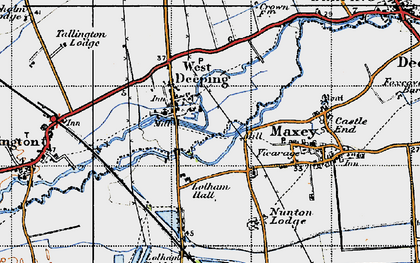 Old map of West Deeping in 1946