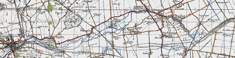 Old map of West Deeping in 1946