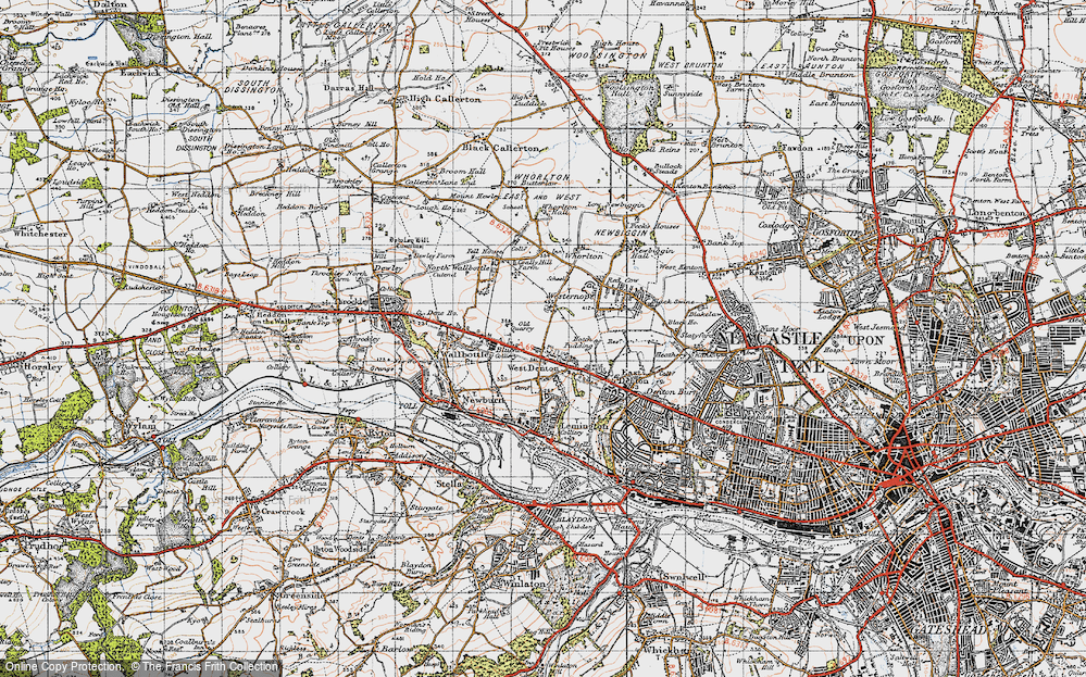 Old Map of West Denton, 1947 in 1947