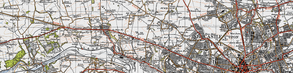 Old map of West Denton in 1947