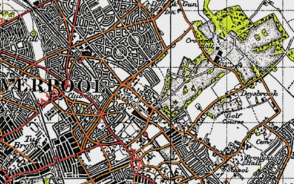 Old map of West Derby in 1947