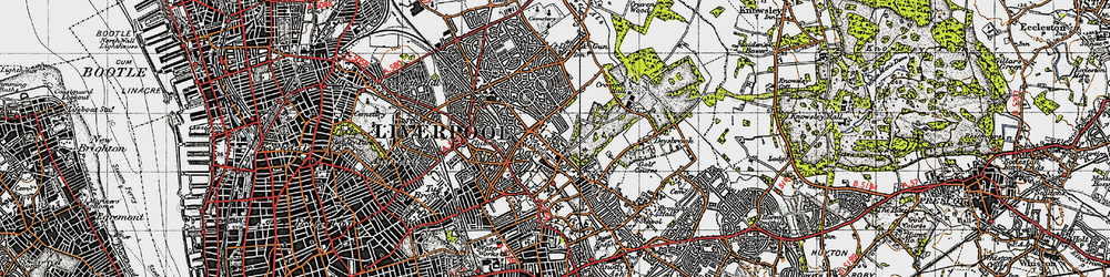 Old map of West Derby in 1947