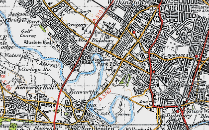 Old map of West Didsbury in 1947