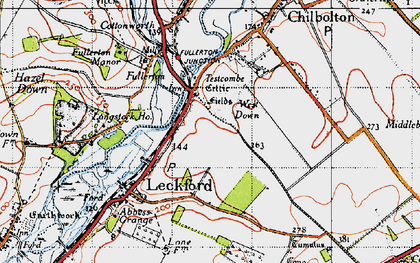 Old map of West Down in 1945