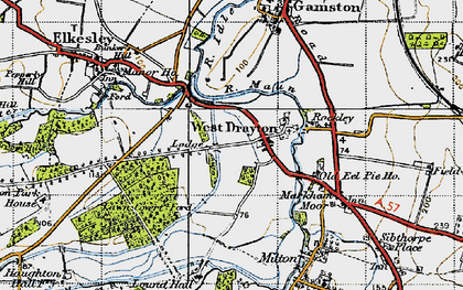 Old map of West Drayton in 1947
