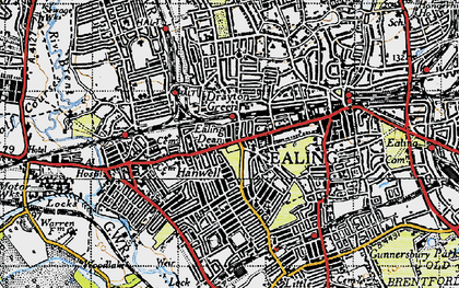 Old map of West Ealing in 1945