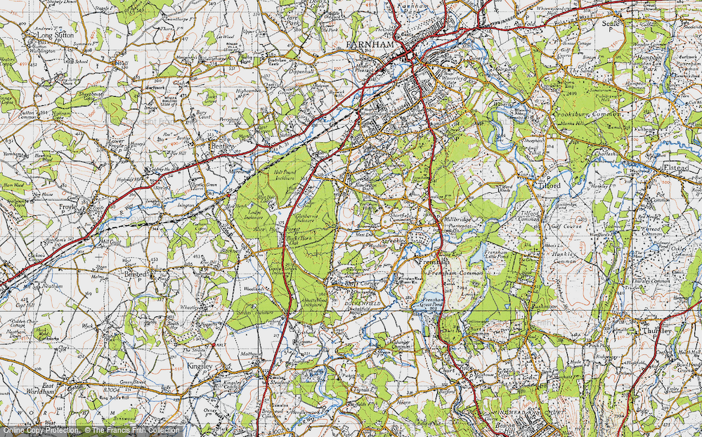 Old Map of Historic Map covering Woodhill in 1940