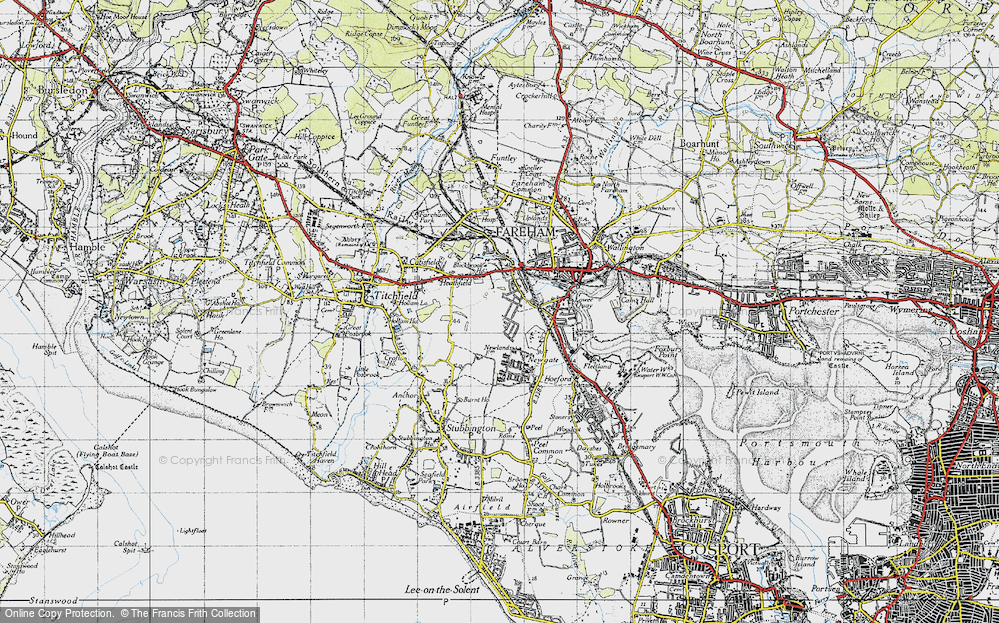 Old Map of Historic Map covering HMS Collingwood in 1945