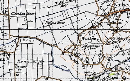 Old map of Tickenham Moor in 1946