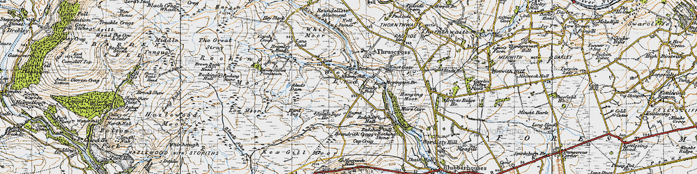 Old map of Brandrith Crags in 1947