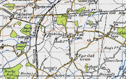 Old map of West End Green in 1945