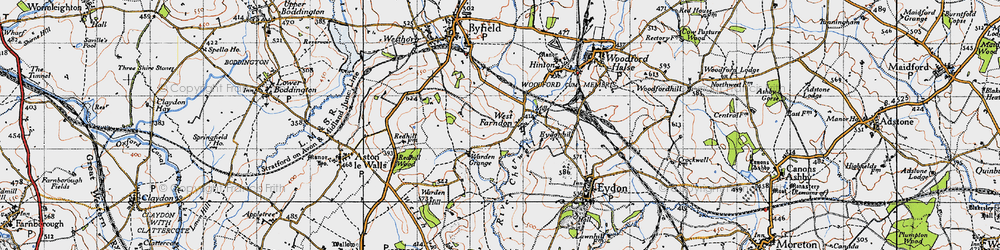 Old map of West Farndon in 1946