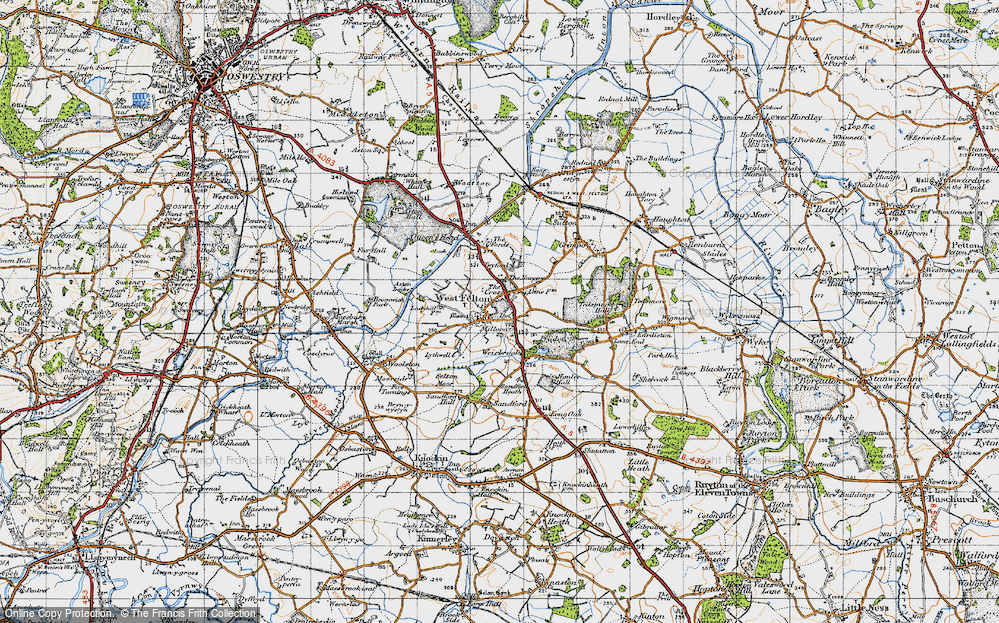 Old Map of West Felton, 1947 in 1947