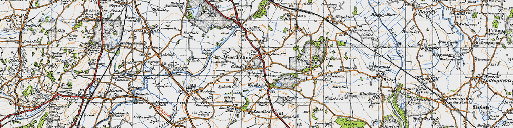 Old map of West Felton in 1947