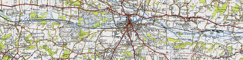 Old map of West Fields in 1945