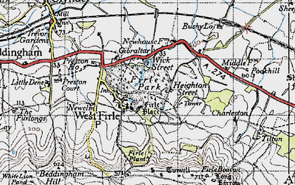 Old map of West Firle in 1940