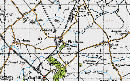 Old map of West Fleetham in 1947