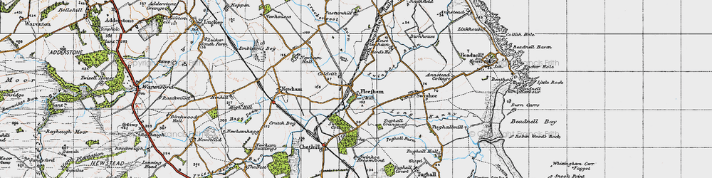 Old map of West Fleetham in 1947