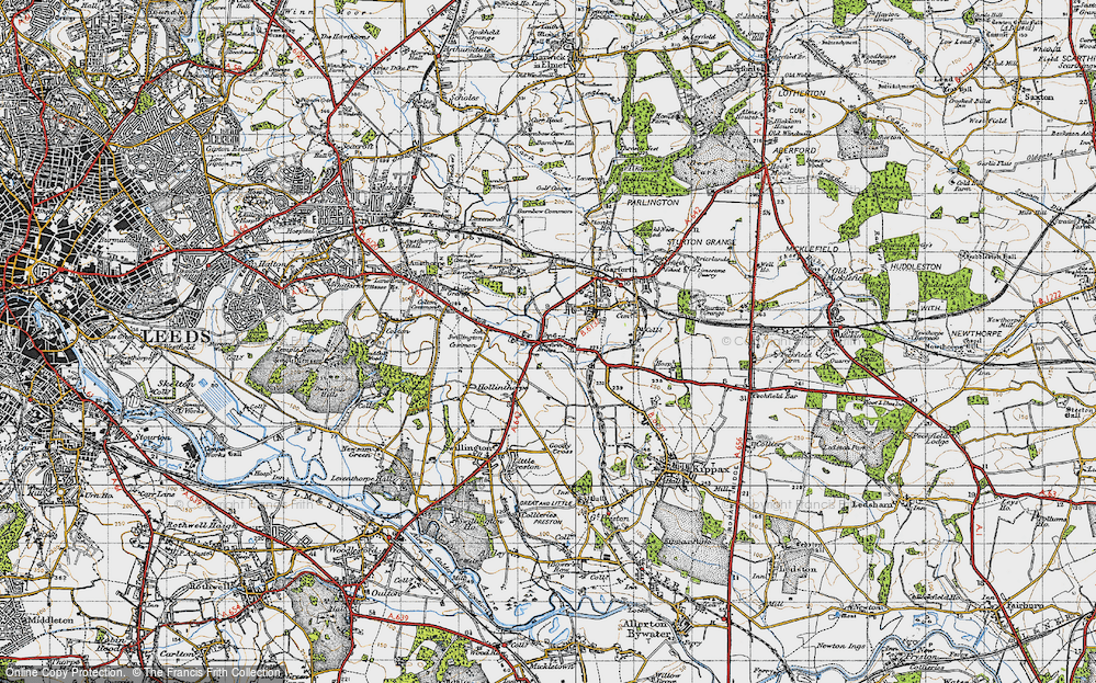 Old Map of Historic Map covering Barnbow Common in 1947