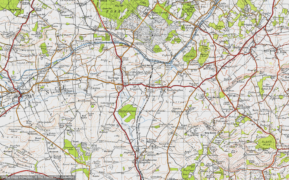 Old Map of West Grafton, 1940 in 1940