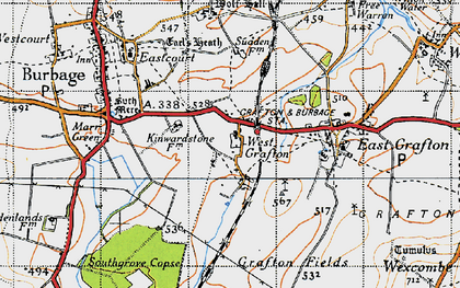Old map of West Grafton in 1940