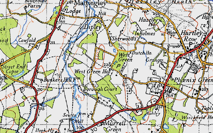 Old map of West Green in 1940